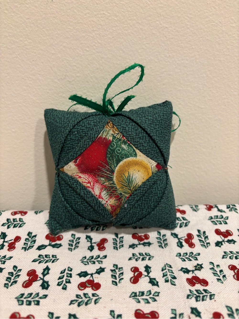 Handmade Green Holiday Ornament - Picture 2 of 3